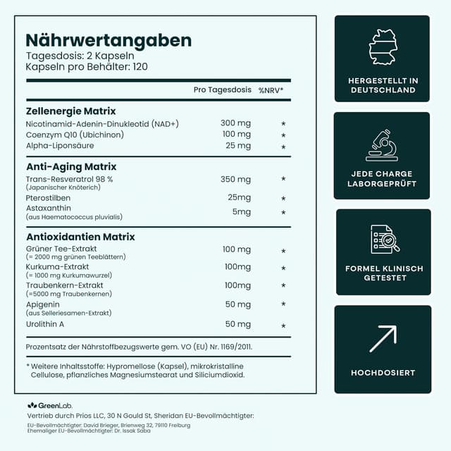 Thumbnail 5 de Nuri Green Lab NAD+ Komplex 1200 mg