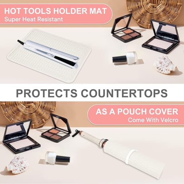 Detalle 2 de Suafrnut Oversize Silicone Heat Resistant Mat (14.2" x 11") for Curling Irons & Hot Tools
