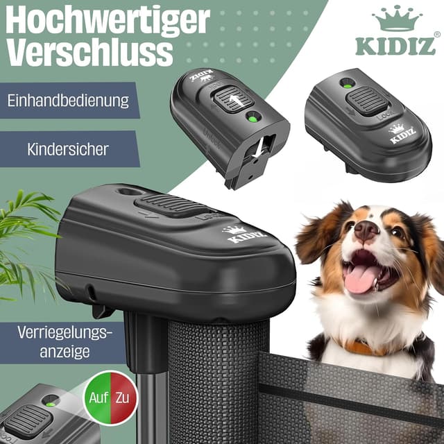 Detalle de KIDIZ Treppenschutzgitter Türschutzgitter ausziehbar (0–180 cm) – kindersicheres Absperrgitter für Treppen & Türen mit Bodenankern
