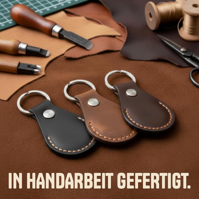 Thumbnail 6 de AirGear Echtleder AirTag-Schlüsselanhänger (Braun) – Schutzhülle mit Anti-Lost Design und Schraubverschluss