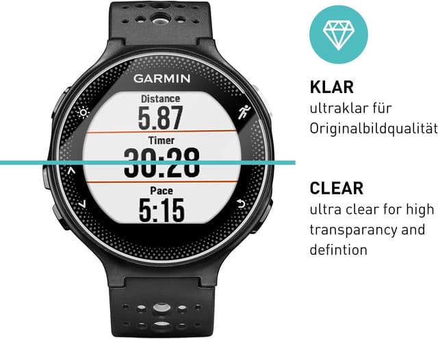 Detalle de Smartect Glass Screen Protector (3-Pack, Ultra-Clear) for Garmin Forerunner 235