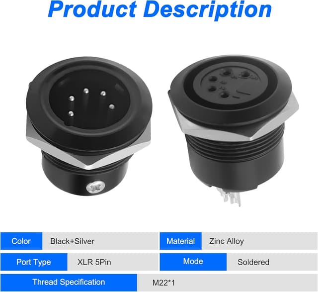 Thumbnail 3 de MEIRIYFA 5‑Pin XLR Threaded Solder Connector