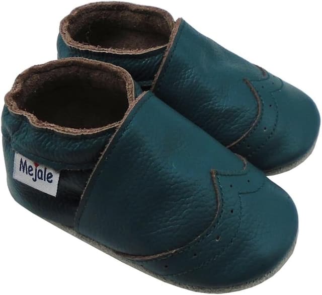 Detalle de Mejale Weiche Sohle Leder Babyschuhe – Lauflernschuhe & Krabbelschuhe für drinnen