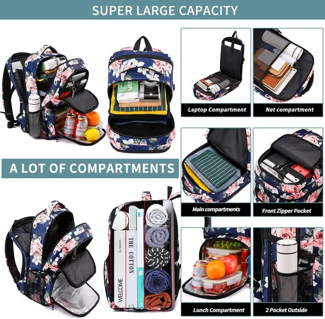 Detalle 2 de Großer Rucksack Damen mit USB und Laptopfach 50 L