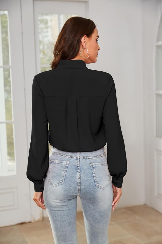 Detalle 2 de Kate Kasin Bow Tie Neck Bodysuit Blouse