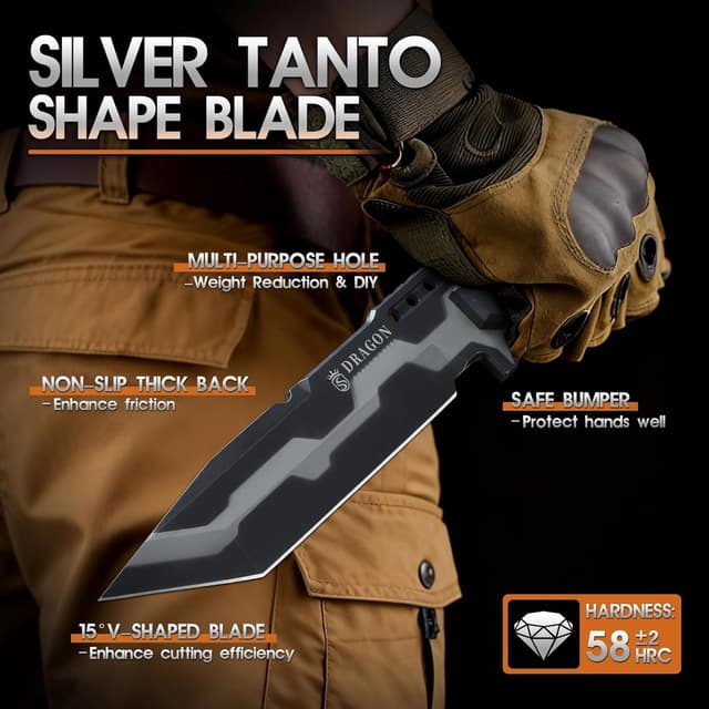 Detalle de Dragon Creek Outdoor-Messer mit 5 mm Klinge