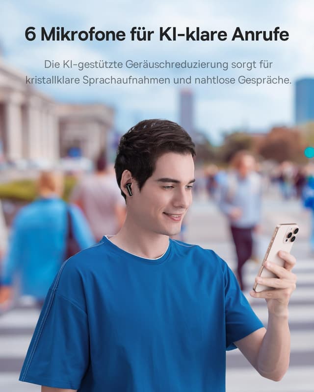 Detalle de Baseus EP10 Pro In-Ear Bluetooth-Kopfhörer mit ANC (bis -50 dB), LDAC & 6-Mikrofon-KI