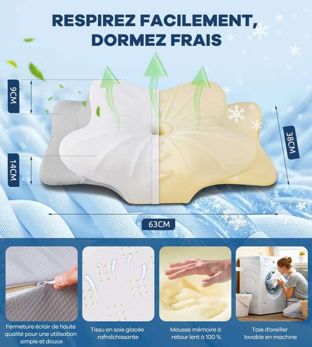 Thumbnail 3 de DONAMA Oreiller Ergonomique Cervical Mémoire