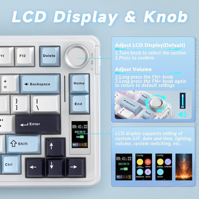 Detalle de AULA S75 PRO 75% Wireless Mechanical Keyboard