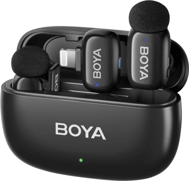 Detalle 2 de Boya Mini Ultra-Mini Schwarz (Lightning) – Set mit 2 Mikrofonen und Lightning-Empfänger