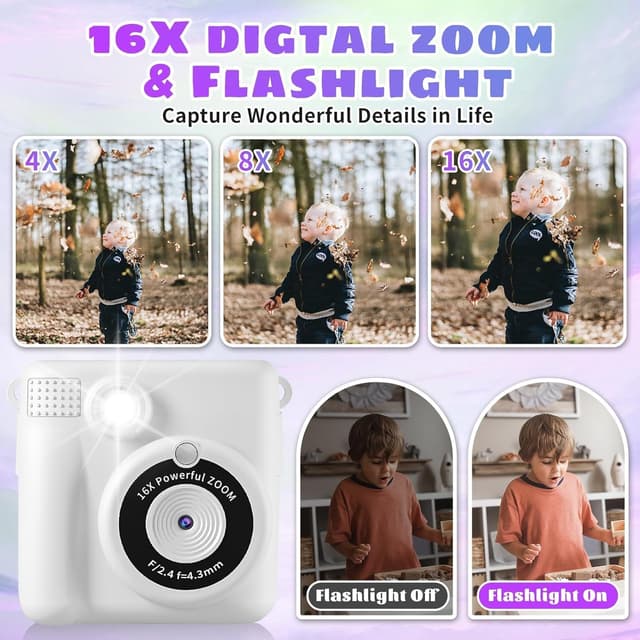 Thumbnail 6 de Instant Print Camera Kids Camera 1080P with 32G SD Card