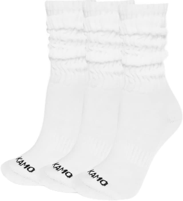 Detalle de Kamo Fitness Cozy 3-Pair Pack Scrunch Long Crew Socks for Women (Size 5–9)