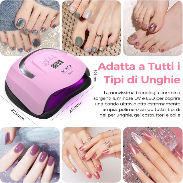 Thumbnail 5 de NAILGIRLS 268W Lampada UV per Unghie rosa