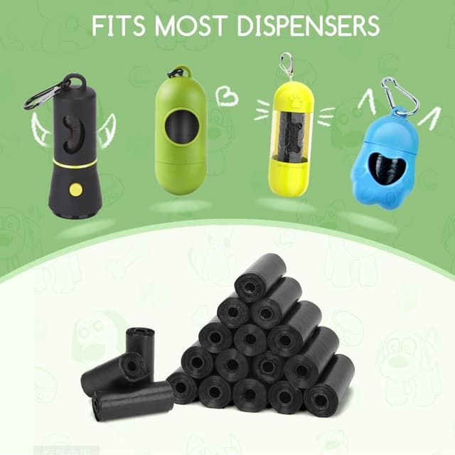 Detalle 2 de Nobleza – Sac à crottes pour chien en sachets noirs (300 sachets, 20 rouleaux)