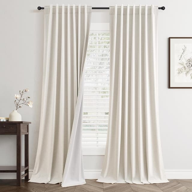 Imagen de Jowels 90 Inch Linen Blackout Curtains 2 Panels 🪟 en OfertitasTOP