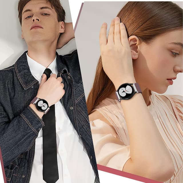 Detalle de HUYIIO 4 Pack Adjustable Nylon Sport Straps for Samsung Galaxy Watch 6/5/4 (40–47mm) & Watch 6 Classic