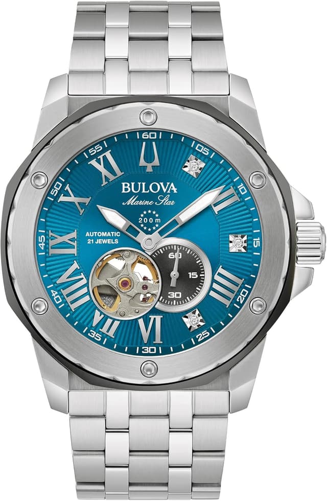 Detalle de Bulova Marc Anthony Automatic Watch with Diamond Accent Blue Dial