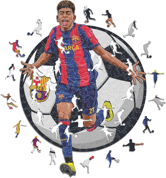 Detalle de Iconic Puzzles Barcelona Yamal – Puzzle en bois officiel, 500 pièces (taille L)