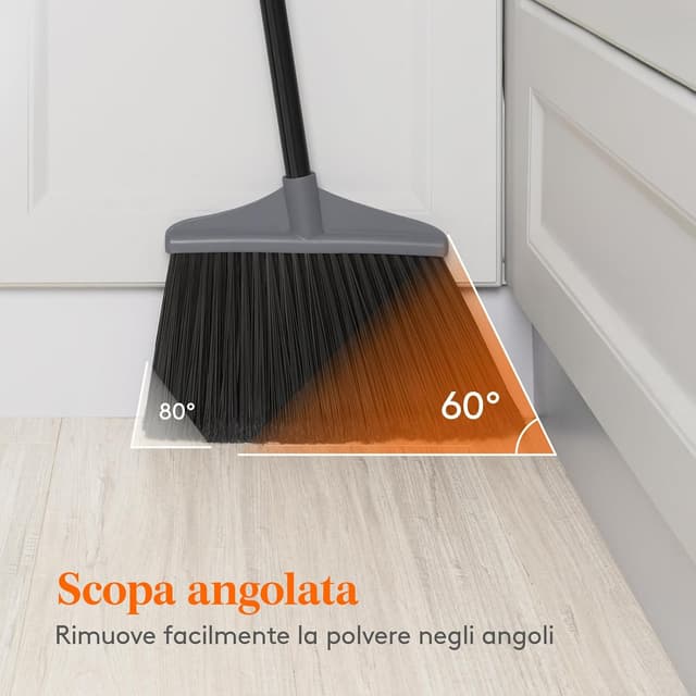 Detalle de Lifewit Scopa da Esterno 135 cm con manico telescopico regolabile