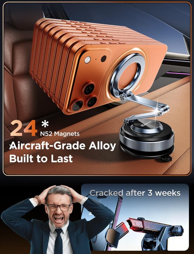 Detalle 2 de MSXTTLY Car Phone Holder 360° MagSafe Mount