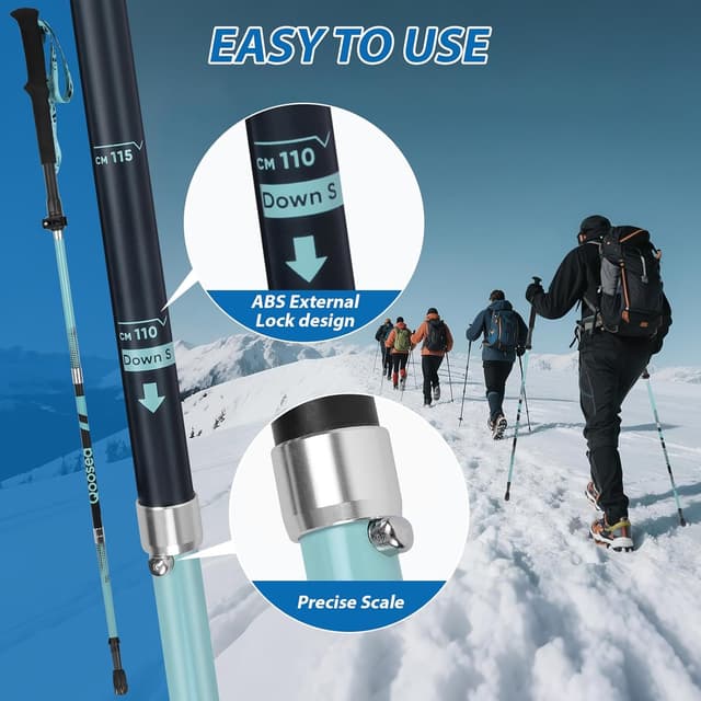Detalle 2 de Qoosea Bastón de Senderismo para Mujer 110-125 cm