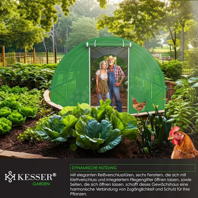 Thumbnail 5 de KESSER Folientunnel 600x300cm 170g/m²