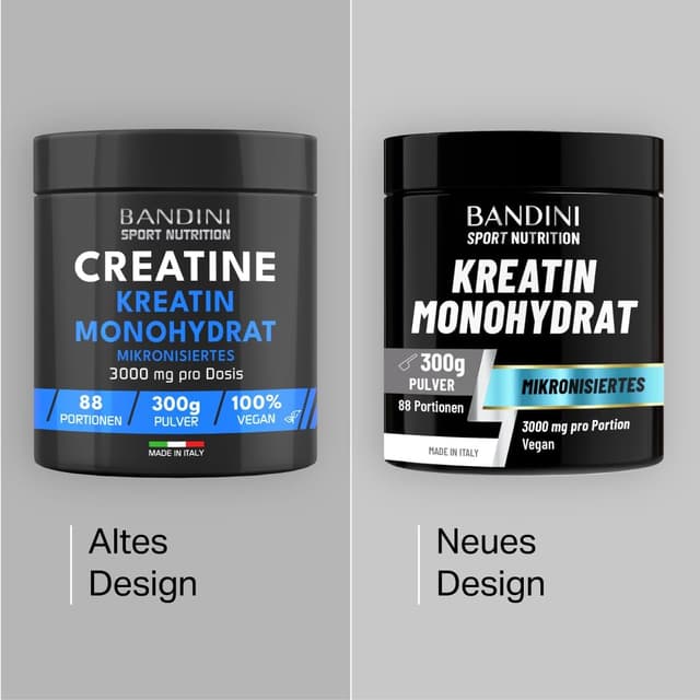 Detalle 2 de BANDINI Creatin Monohydrat 300 g (88 Portionen) – 3.000 mg pro Dosis, mikrofein & geschmacklos