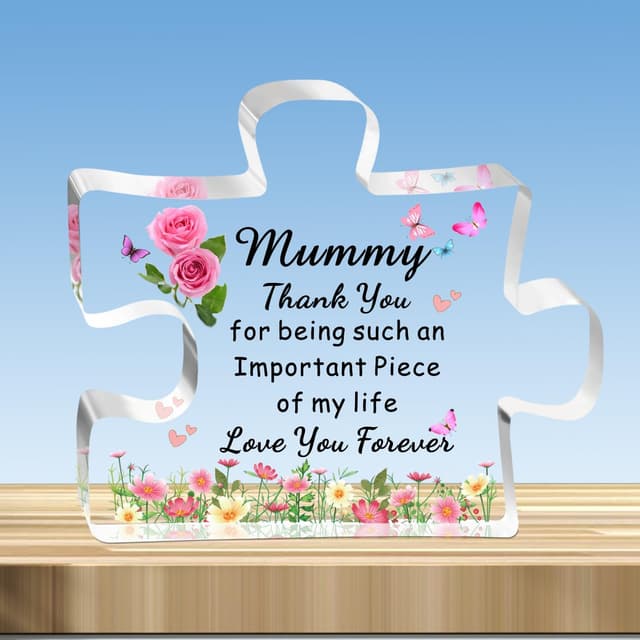 Detalle de JMIMO mummy plaque gift with message “Thank you for being such an important piece of my life”