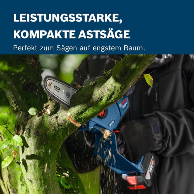 Detalle de Bosch Professional 18V System Astsäge GKE 18V-20 – bürstenlos, bis 18 cm schneiden, mit Schwertschutz (ohne Akku)