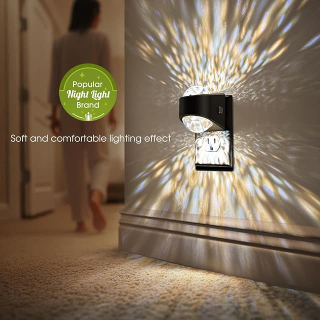 Detalle de Briignite Night Light Plug-in Projector (LED) with Dual Up & Down Galaxy Glow, Dimmable Warm White (3000K)