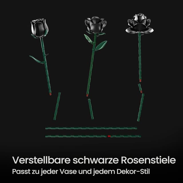 Detalle de Millionspring Schwarzer Rosenstrauß 12 💐