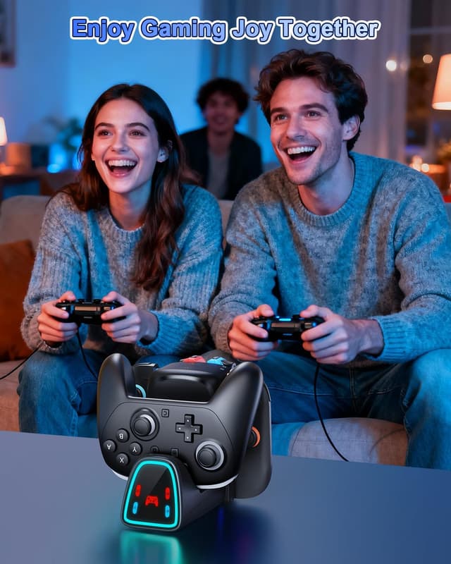 Thumbnail 6 de 9-in-1 Controller-Ladestation für Nintendo Switch 2/1 & Pro Controller 2/1 (mit RGB) – Station für Joy-Con 1/2