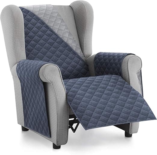 Detalle de Textilhome Funda Malu 1 Plaza para Sofá Relax 🛋️ Azul C/5