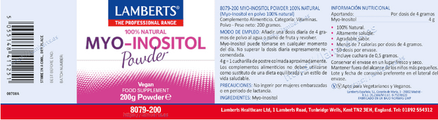 Thumbnail 1 de Lamberts Myo Inositol polvo 200 g