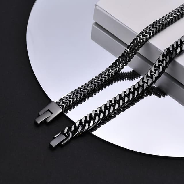 Thumbnail 6 de Herren Armband Edelstahl Panzerkette 8mm