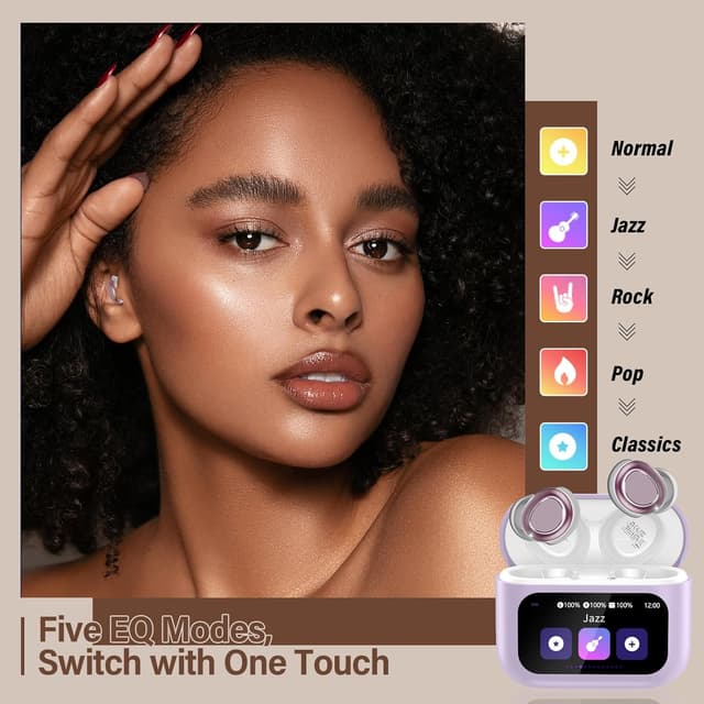 Detalle de ZYHKON Bluetooth-Schlafkopfhörer In-Ear (Bluetooth 5.4) lila – Mini Sleepbuds für Seitenschläfer