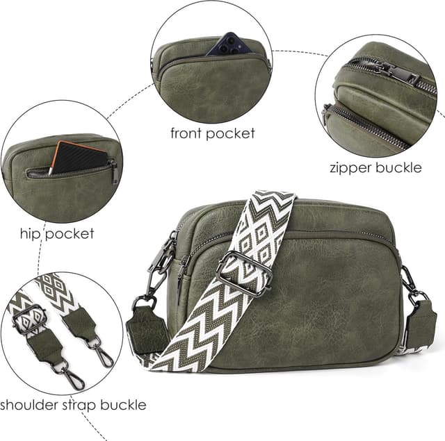 Thumbnail 3 de TANTOMI women’s crossbody bag in vegan leather – small everyday shoulder bag with wide adjustable strap