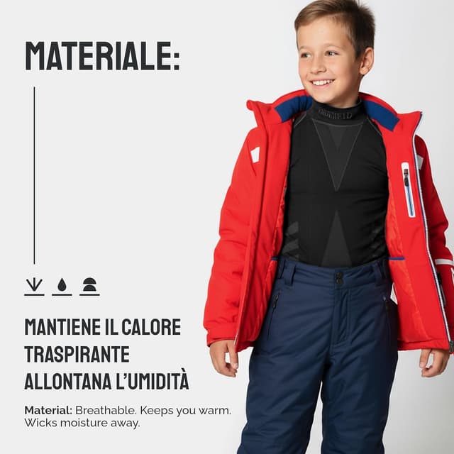 Detalle de Ladeheid Maglia Termica Bambino e Bambina a Manica Lunga LAGI007 in microfibra