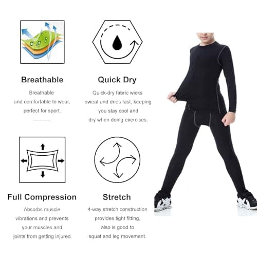 Thumbnail 4 de LANBAOSI Ensemble thermique pour garçon et fille