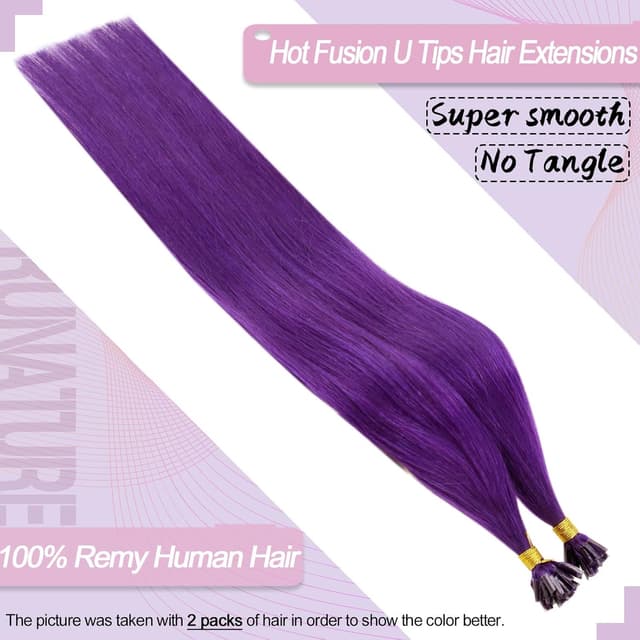 Thumbnail 3 de RUNATURE Extension Capelli Veri Cheratina Viola 35cm 25 Ciocche