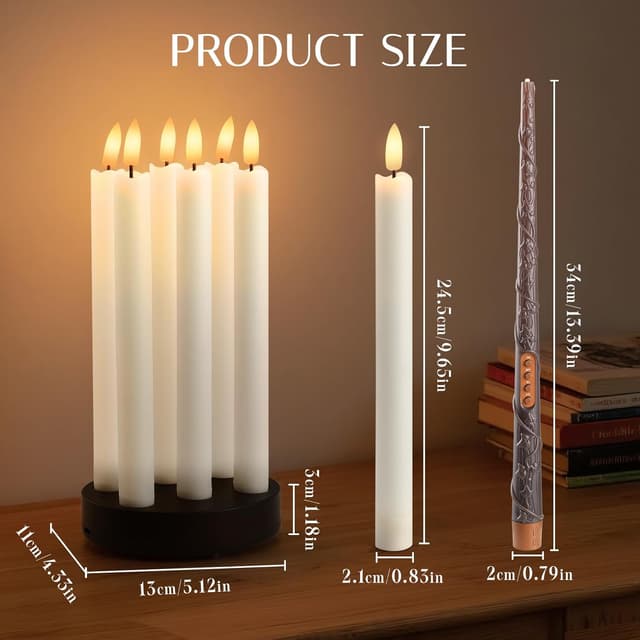 Thumbnail 3 de KIKILIVE Rechargeable LED Taper Candles 6 pcs 🕯