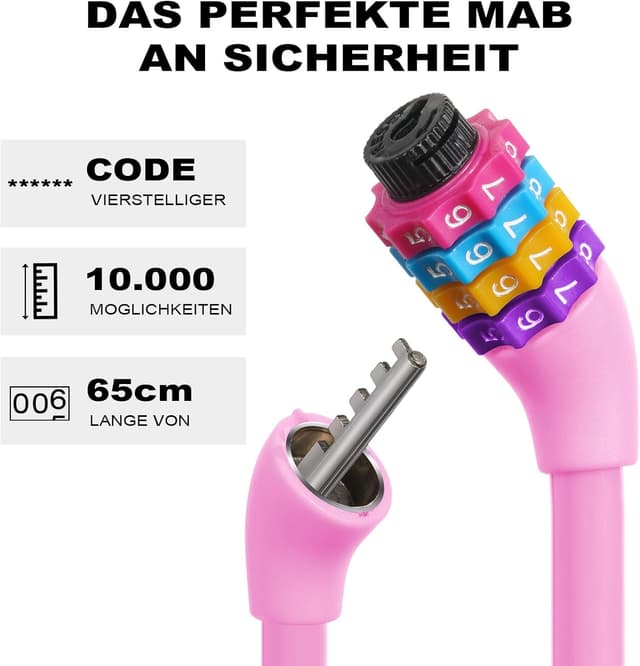 Detalle 2 de Ainiv Bicycle Padlock 65 cm cable lock