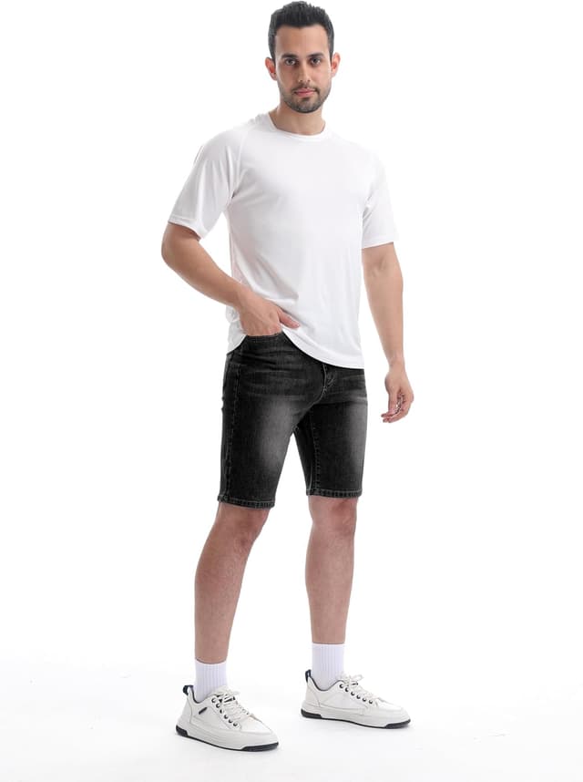 Detalle de Short Jean Homme ZOXOZ Bermuda en denim stretch – coupe slim pour l’été