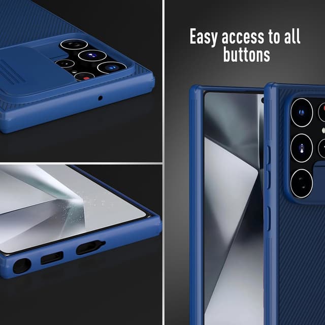 Detalle 2 de XTCASE Coque pour Samsung Galaxy S25 Ultra 5G avec protection caméra coulissante – Bleu