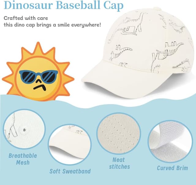 Detalle de Dinosaur baseball cap for kids 48cm