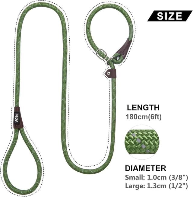 Thumbnail 4 de Fida Slip Lead 1.8m — Slip-On Rope Leash for Dogs