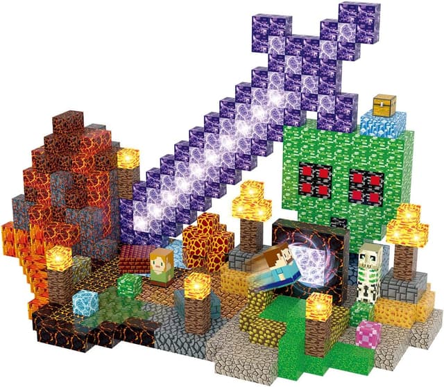 Detalle de AIDYVOI Magnetic Blocks Building Toys Set (100 PCS) with Light-Up Magnet Blocks