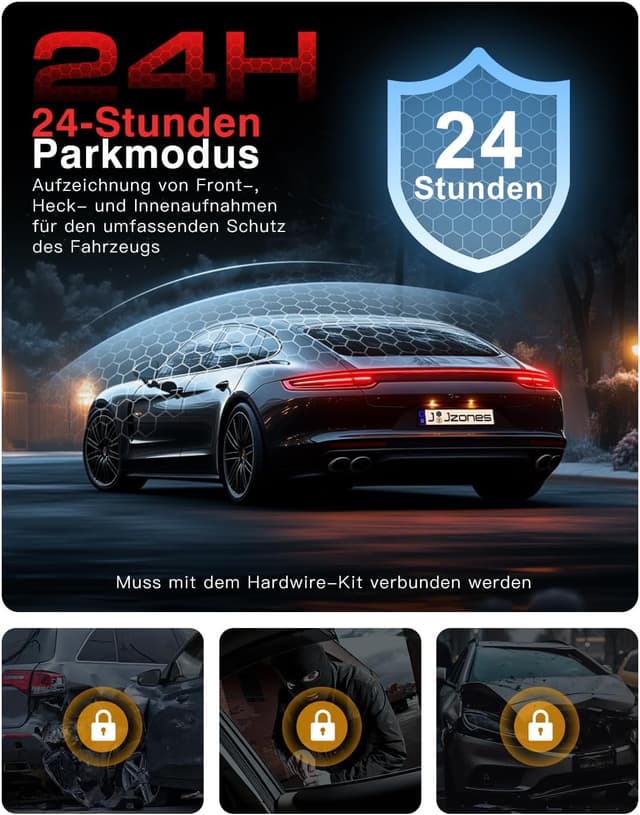 Thumbnail 6 de Jzones 3‑Kanal Dashcam 4K