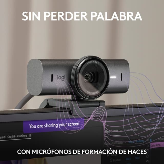Detalle de Logitech MX Brio Webcam 4K para streaming y colaboración