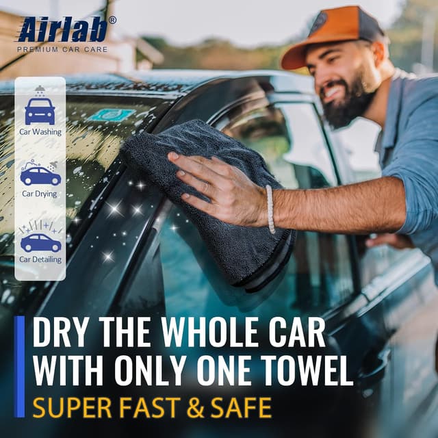 Detalle de Airlab Microfibre Cloth XXL 90x60cm (650GSM) – Car Drying & Detailing Towel